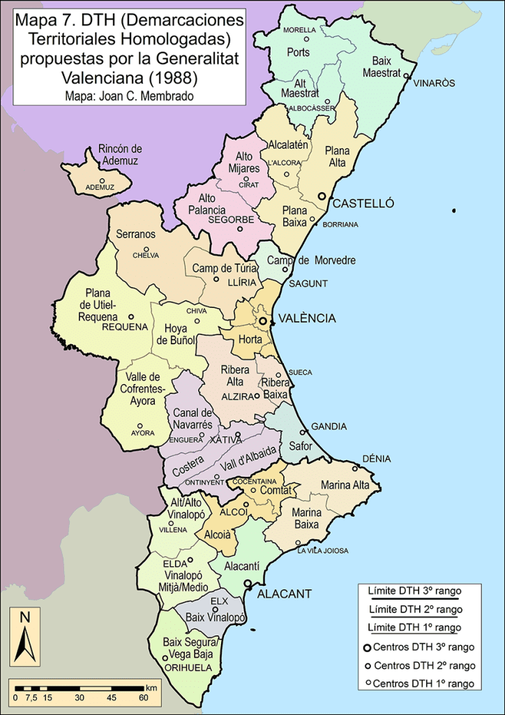 Mapa comarques valencianes